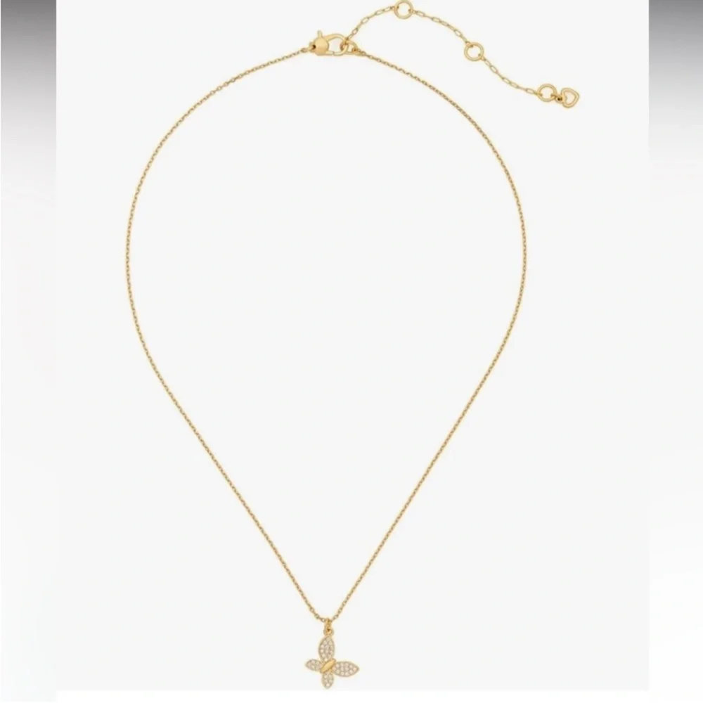 KATE SPADE Lucky Charm Pavé Butterfly Pendant NWT‎ - Picture 2 of 5
